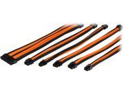 Thermaltake AC 036 CN1NAN A1 0.98 ft. All Cables TtMod Sleeve Extension Power Supply Cable Kit ATX EPS 8 pin PCI E 6 pin PCI E w Combs Orange Black