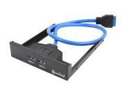 SYBA CL HUB20113 2 Port USB 3.0 3.5 Front Panel w Built in 20 pin Header Cable