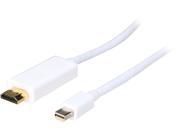 SYBA Model SY CAB33018 3 Feet 1 Meter Mini DisplayPort v1.2 to HDMI v1.4 Cable Male to Male WHITE