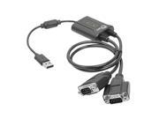 SIIG Model JU SC0011 S1 11.81 2 Port USB to RS 232 Serial Adapter Cable