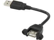 C2G 28060 6 Panel Mount USB 2.0 A Male to A Female Cable