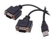 StarTech Model ICUSB2322F 6 ft. 2 Port FTDI USB to Serial RS232 Adapter Cable with COM Retention