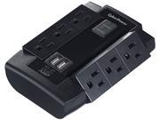 CyberPower CSP600WSU Surge Protector 6 AC Outlet Swivel with 2 USB Charging Ports