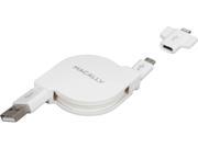 Macally Mace Group MDUALSYNCL Retractable USB to Micro USB Cable with Lightning Adapter