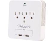 Aluratek AUCS07F Mini Surge Dual USB Charging Station with Holding Trays