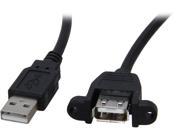 C2G 28063 2 ft. Panel Mount USB 2.0 A Male to A Female Cable
