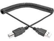 Tripp Lite U022 010 COIL 10 ft. USB 2.0 Hi Speed A B Coiled Cable M M