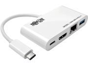 Tripp Lite USB C to HDMI Adapter with USB A Hub USB C PD Charging Port Gigabit Ethernet Gbe Port 4K U444 06N H4GU C