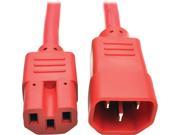 Tripp Lite Heavy Duty Computer Power Cord 15A 14 AWG IEC 320 C14 to IEC 320 C15 Red 3 ft. P018 003 ARD