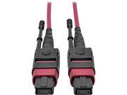Tripp Lite MTP MPO Multimode Patch Cable 12 Fiber 40 GbE 40GBASE SR4 OM4 Plenum Rated F F Push Pull Tab Magenta 2 m 6.6 ft. N845 02M 12 MG