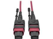 Tripp Lite MTP MPO Multimode Patch Cable 12 Fiber 40 GbE 40GBASE SR4 OM4 Plenum Rated F F Push Pull Tab Magenta 3 m 9.8 ft. N845 03M 12 MG
