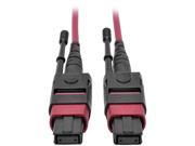 Tripp Lite MTP MPO Multimode Patch Cable 12 Fiber 40 GbE 40GBASE SR4 OM4 Plenum Rated F F Push Pull Tab Magenta 1 m 3.3 ft. N845 01M 12 MG