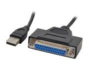 CABLES UNLIMITED Model USB 1475 06 USB to Parallel DB25 Female Printer Cable