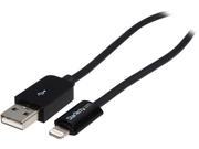 StarTech USBLT1MB Black 1m 3ft Black Apple 8 pin Lightning Connector to USB Cable for iPhone iPod iPad