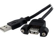 StarTech.com 2 ft Panel Mount USB Cable A to A F M