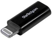 StarTech.com Black Apple 8 pin Lightning Connector to Micro USB Adapter for iPhone iPod iPad