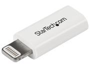 StarTech.com White Apple 8 pin Lightning Connector to Micro USB Adapter for iPhone iPod iPad
