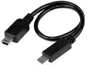 StarTech.com 8in USB OTG Cable Micro USB To Mini USB M M USB OTG Adapter 8 Inch