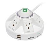 ACCELL D080B 014K 6 ft. 6 Outlets 1080 joules Power Center and USB Charging Station