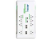 ACCELL D080B 017K 6 ft. 8 Outlets 2160 Joules Smart Surge Protector