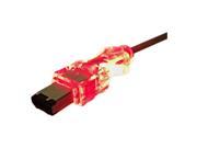 QVS CC1394 06RDL 6 Feet FireWire i.Link 6Pin to 6Pin Translucent Red Cable with LEDs