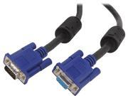 VCOM VC VGA25F 25 ft. SVGA HD15 Male to Female Black Cable with Blue Connector