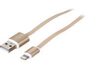 Nippon Labs USB-LI-6-GL Gold Aluminum MFI Lightning Flat Cable with Gold Connetors and Gold Cable Nippon Labs USB-LI-6-GL Gold Aluminum MFI Lightning Flat Cable with Gold Connetors and Gold Cable