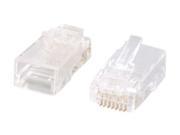 C2G RJ45 Cat5E Modular Plug with Load Bar for Round Solid Stranded Cable 10pk