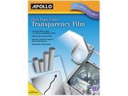 Apollo PP201C Transparency Film Letter 8.50 x 11 100 Box Clear