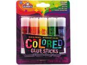 Colored Glue Stick Assorted 0.21 oz 5 per Pack