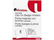 Clip On Clear Badge Holders W Inserts Top Load 2 1 4 X 3 1 2 White