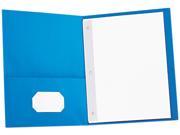 Two Pocket Portfolios W Tang Fasteners 11 X 8 1 2 Light Blue 25 Box