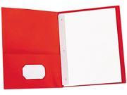 Two Pocket Portfolios W Tang Fasteners 11 X 8 1 2 Red 25 Box