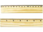 Flat Wood Ruler W Double Metal Edge 12 Clear Lacquer Finish
