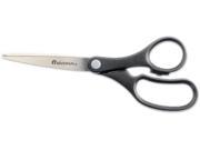Economy Scissors 8 Length Straight Handle Stainless Steel Black