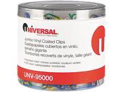 Paper Clips Vinyl Coated Wire Jumbo Assorted Colors 250 Pack