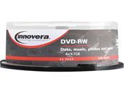 Dvd Rw Discs 4.7Gb 4X Spindle Silver 25 Pack