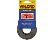 Velcro 94257 Reusable Self Gripping Cable Ties 1 2 x 15 inches Black Gray 30 Ties Each