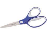 Straight KleenEarth Soft Handle Scissors 7 length Blue Gray