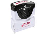 Accustamp2 Shutter Stamp With Microban Red Paid 1 5 8 X 1 2