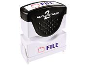 Accustamp2 Shutter Stamp with Microban Red Blue FILE 1 5 8 x 1 2