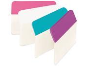 Durable File Tabs 2 x 1 1 2 Pink White Aqua Violet 24 PK