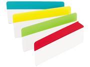 Durable File Tabs 3 x 1 1 2 Solid Assorted Primary Colors 24 PK