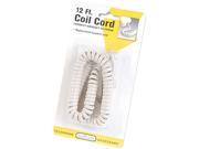 Coiled Phone Cord Plug Plug 12 Ft. Ivory