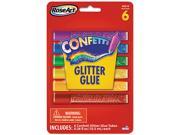 Confetti Glitter Glue Sticks Assorted .21 oz 6 Sticks