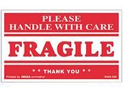 Fragile Handle with Care Self Adhesive Shipping Labels 3 x 5 500 Roll