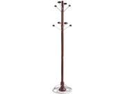 Modern Costumer Eight Hook Wood steel 18 1 2w X 18 1 2d X 69h Mahogany