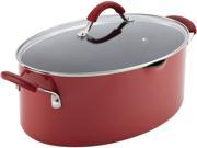 Rachael Ray 16343 Cucina Hard Enamel Nonstick 8Qt. Covered Oval Pasta Pot Cranberry Red