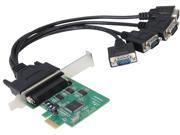 SYBA 4 Serial Ports PCI e Controller Card w Fan out Cable Low Profile Bracket Chipset WCH384L Model SI PEX15038