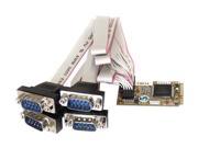 StarTech 4 Port RS232 Mini PCI Express Serial Card w 16650 UART Model MPEX4S552